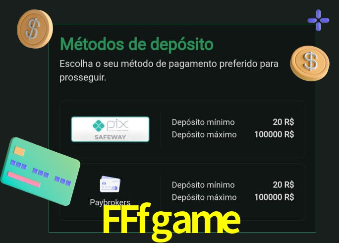 O cassino FFfgame oferece uma grande variedade de métodos de pagamento